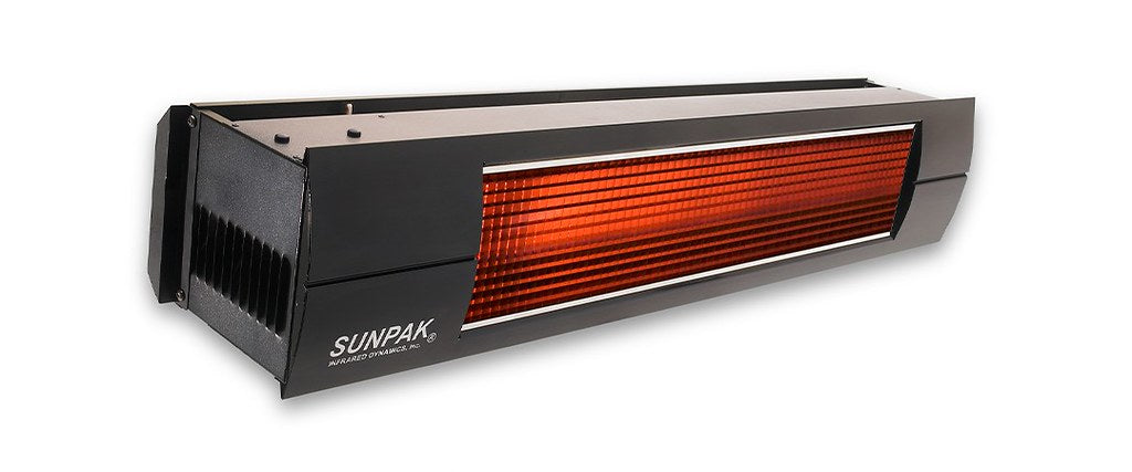 Infrared Dynamic Sunpak S34 Natural Gas Outdoor Infrared Patio Heaters in Stainless & Black with Front Fascia Kit
