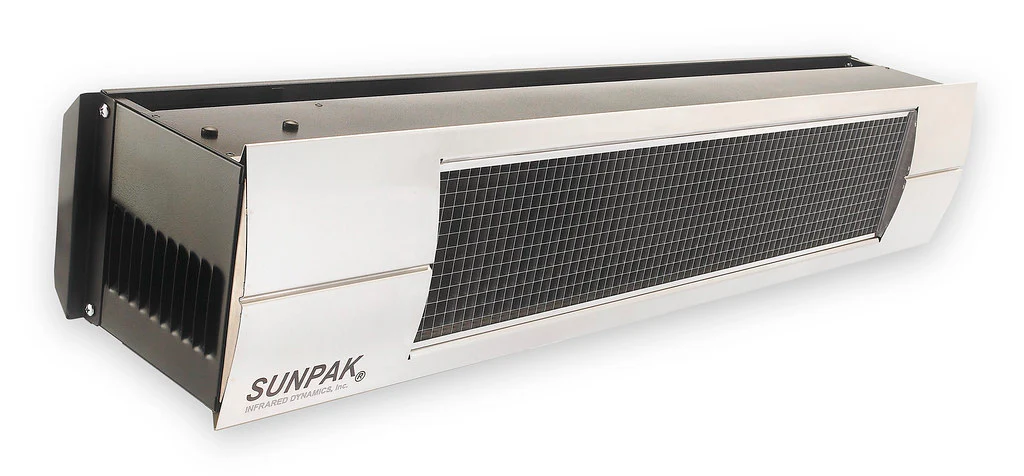 Sunpak Outdoor Infrared Patio Heater in Black with Stainless Steel Front Fascia Kit