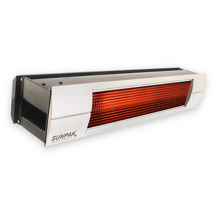 Sunpak Outdoor Infrared Patio Heater in Black with Stainless Steel Front Fascia Kit