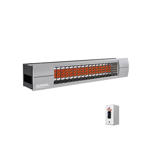 Sunpak S34 B TSH Outdoor Infrared Patio Heater in Black (34000 BTUs) with Stainless Steel Front Fascia Kit