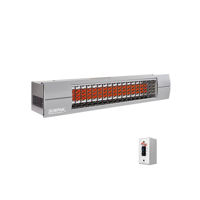 Sunpak S34 S TSH Outdoor Infrared Patio Heater in Stainless Steel (34000 BTUs) with Stainless Steel Front Fascia Kit