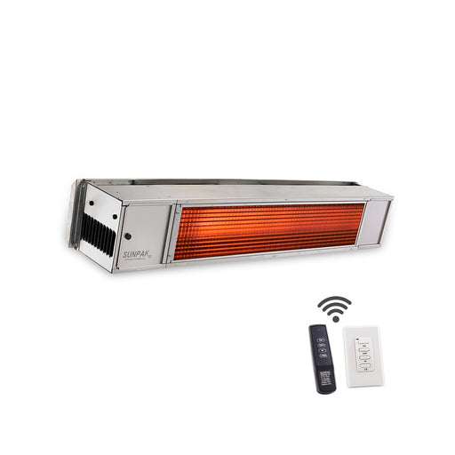 Sunpak S34 S TSR 12021 Natural Gas Outdoor Infrared Patio Heater in Stainless Steel 34000 BTUs - 48 x 8 x 8 in.