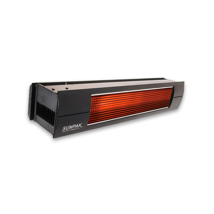 Sunpak S25 B-B 12001LP-12020 2 Liquid Propane Outdoor Infrared Patio Heater in Black 25000 BTUs with Black Front Fascia Kit - 48 x 10 x 8 in.